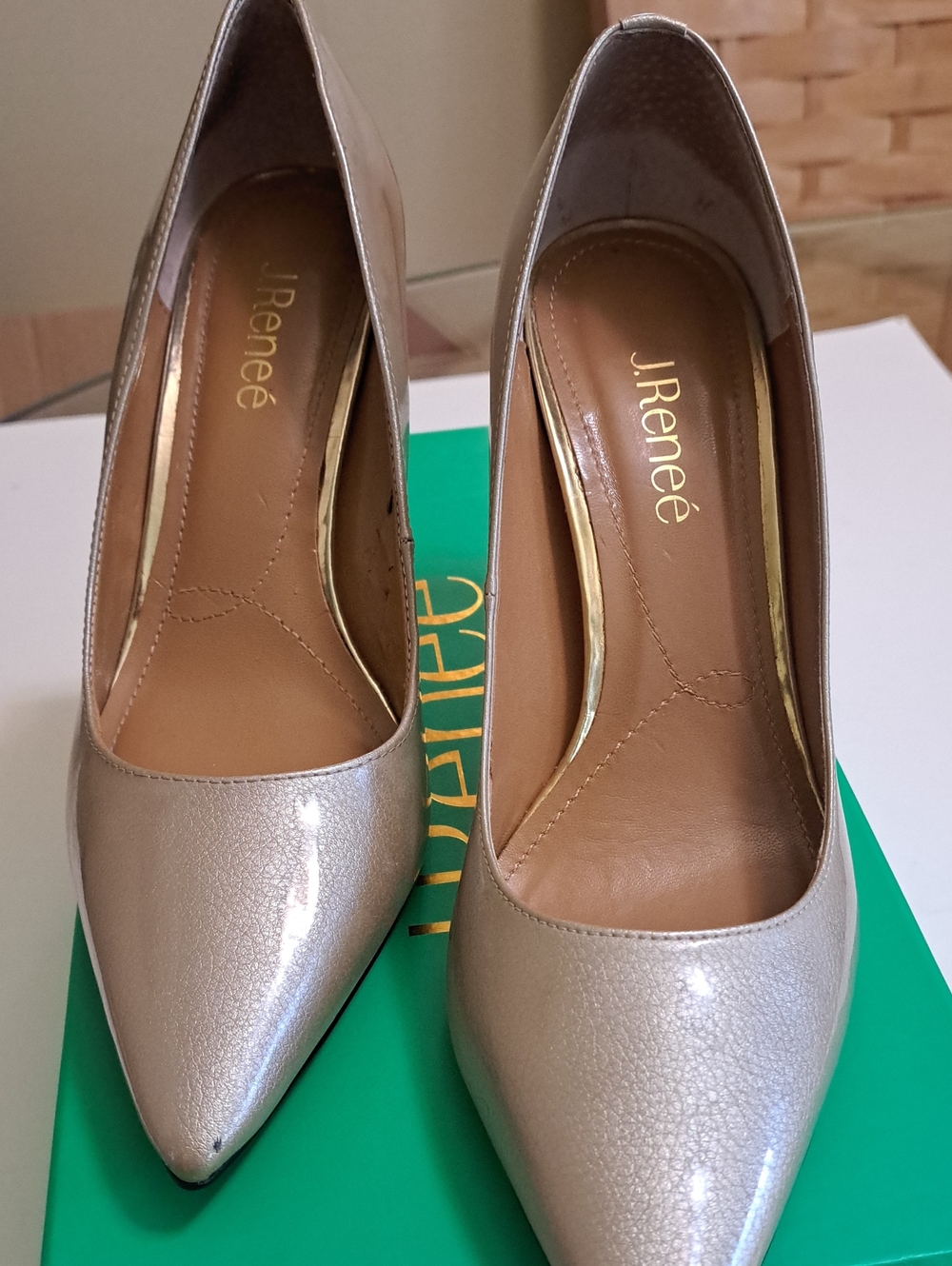 Women's Metallic Taupe Pointed-Toe Pumps